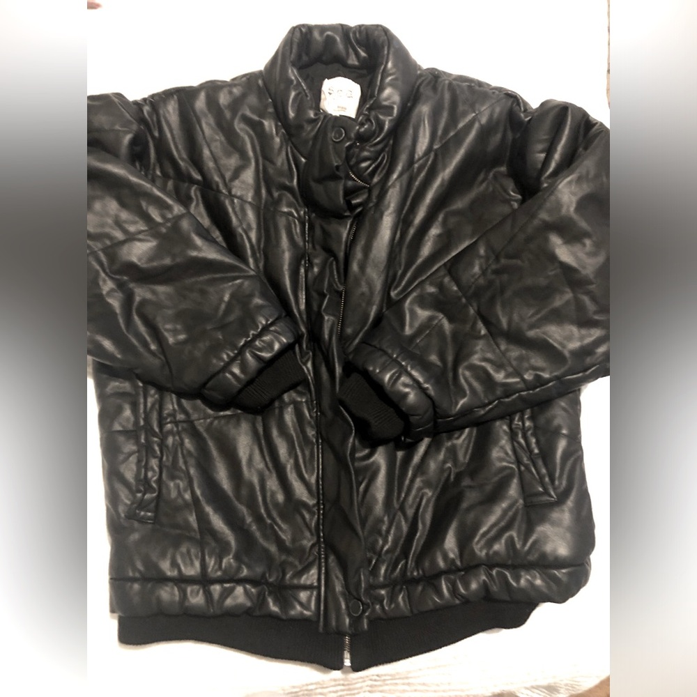 Sea New York quilted vegan leather jacket black EUC